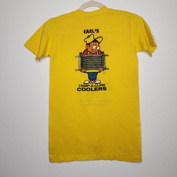 Vintage 70s Earls Plumbing California Double Sided Single Stitch Shirt Small - Picture 8 of 9